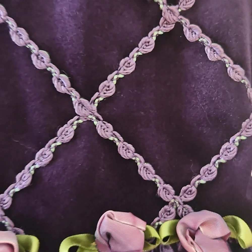 BONNIE JEAN Purple Floral Velvet Chiffon Formal Dress